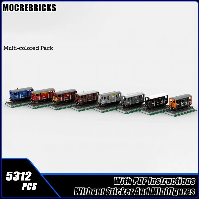 City Transport Wagons Shark Ballast Brake Van Train Carriages Without Tracks Railway Vehicles MOC Builidng Blocks DIY Toys Sets