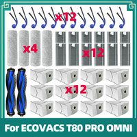 Compatible For ECOVACS T80 PRO OMNI / T80 OMNI Robot Vacuum Replacement Main Roller Mop Cloth Side Brush Dust Bag HEPA Filter