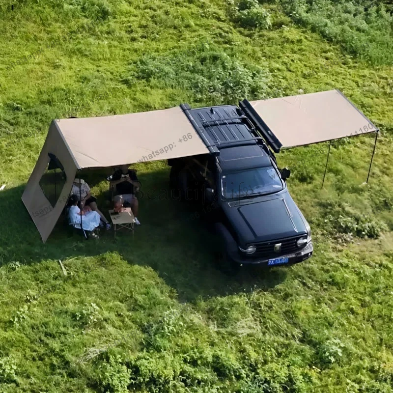 outdoor aluminum shell alloy hard shell side tent RV awning roof side camping rear tent