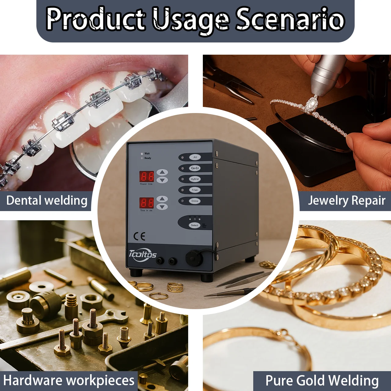 Tooltos Jewelry Soldering Machine, Soldering Machine - Automatic CNC Pulse Argon Arc Tig Jewelry Spot Soldering Machine 110/220V
