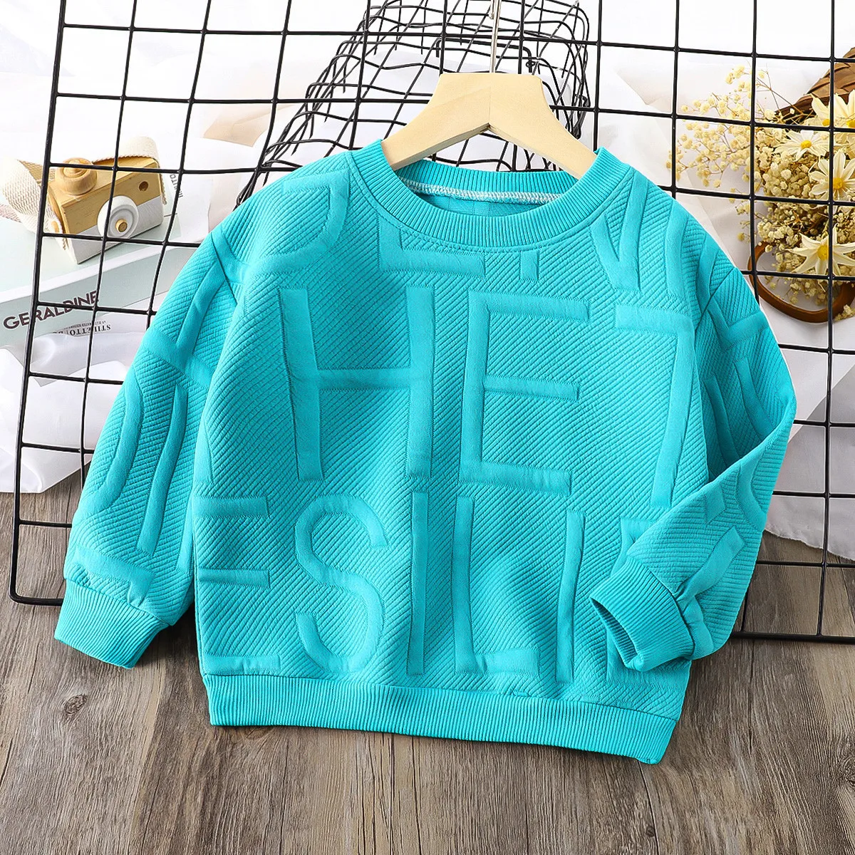 Autumn Clothing New Style Children Hoodies Cute O-neck Top Boys Girls Baby Solid Color Fashion Trendy Casual Cartoon Sweatshirts