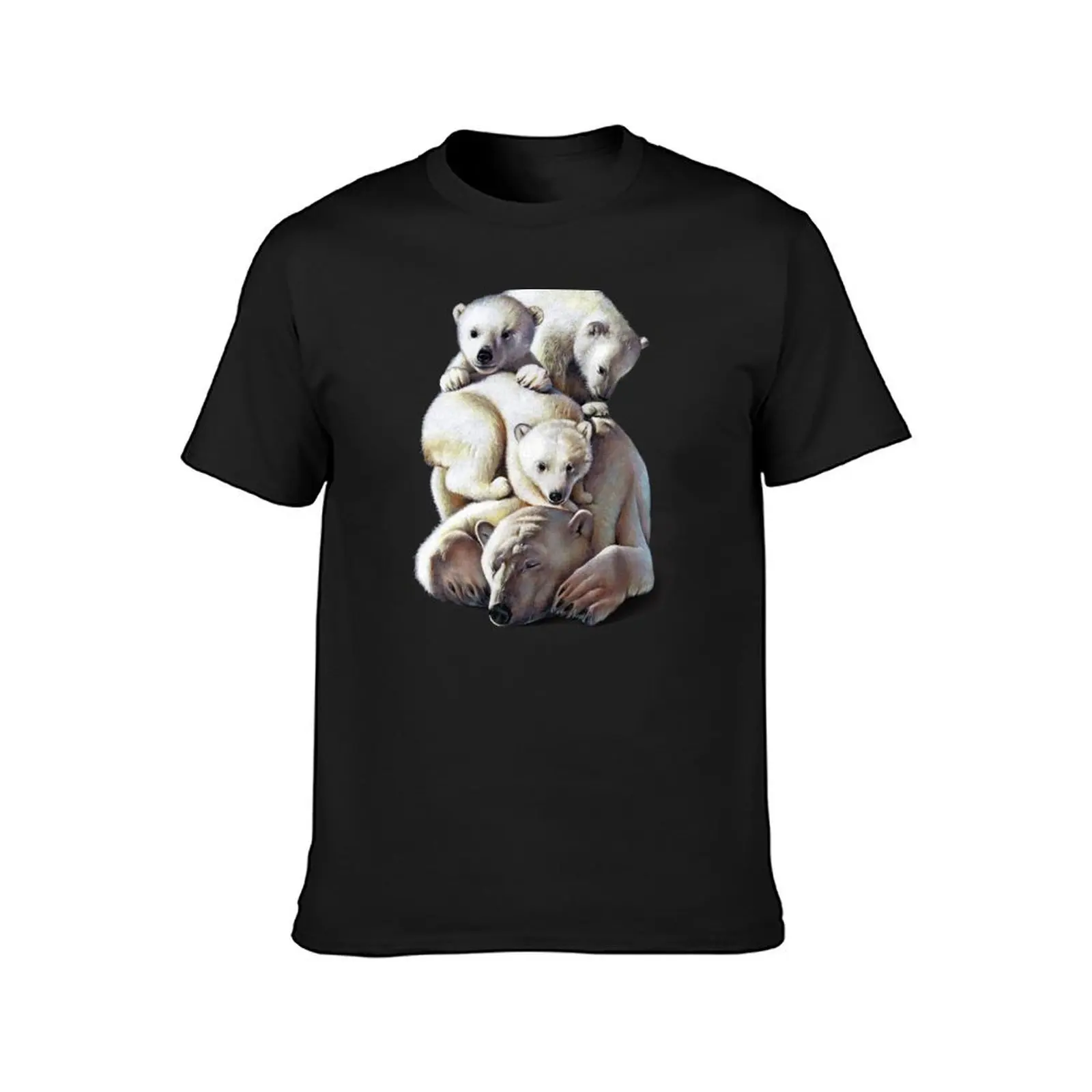 Polar Bear Family T-Shirt tees Aesthetic clothing blacks t shirt for men