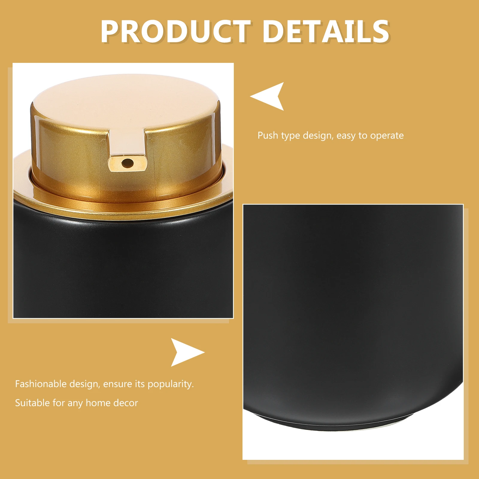 

Lotion Dispenser Bottle 100ml Black Gold Soap Pump Container Reusable Travel Size Hand Dispenser Shower Shampoo Bottle