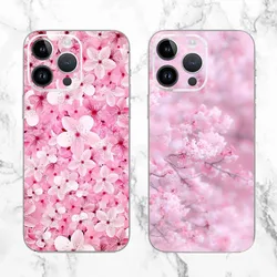 Pink Sakura Phone Case For iPhone 15,14,13,12,11,Pro Max,Plus,Mini,X,XS,XR,8,7,6,5,5C,S Plus SE Transparent Soft Case
