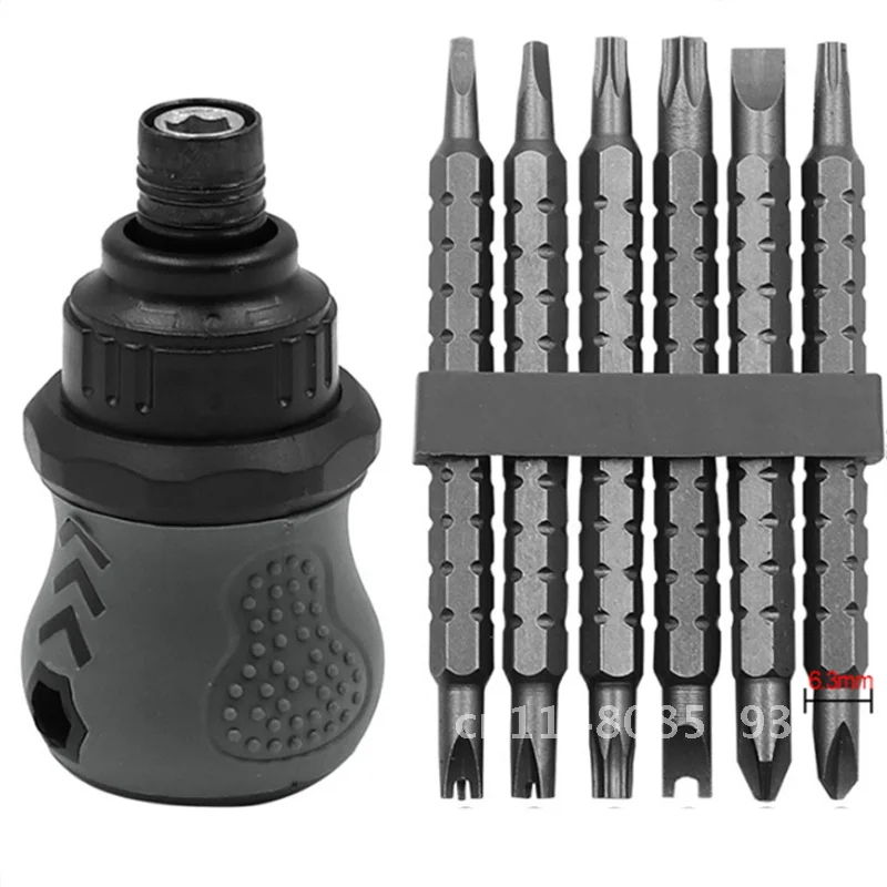 

12 In 1 Cross Multi-Function Telescopic Bit Mini Screwdriver Ratchet Dual-Purpose Screwdriver Portable Repair Hand Tool