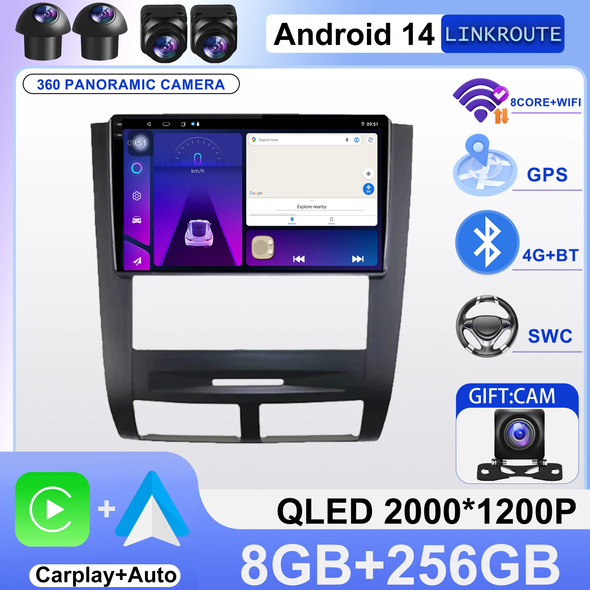 Car Radio For SSANGYONG Rexton 2002 2003 2004 2005 2006 Carplay Android Auto Player Multimedia 4G WIFI GPS Navigation Video 2din