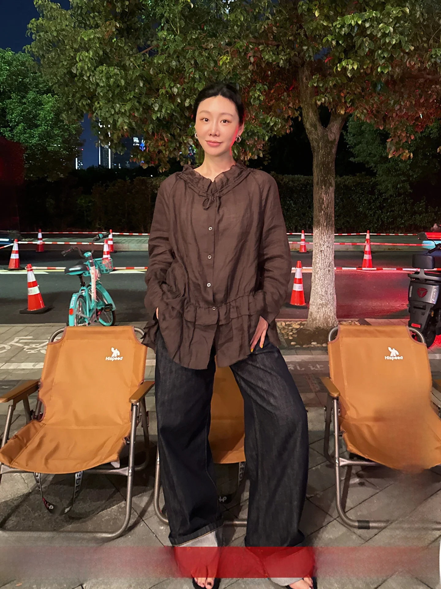 

Irregular irt SquarecircleCo Ele Sle Long Sve Women's Casual Breathable Linen Blend Button Front Coat