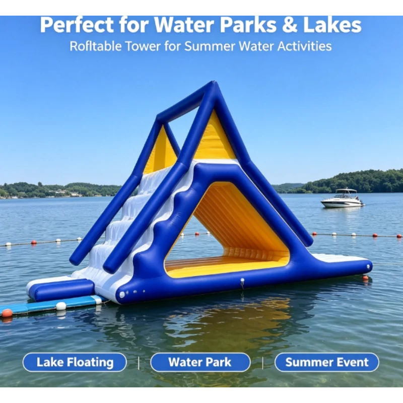 Inflatable Water Triangle Slide Floating Water Park Game Customization Contact Customer Service