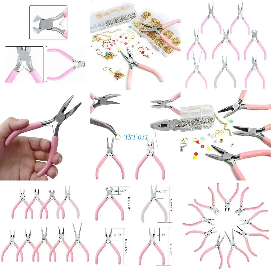 

E15A 9 in 1 Jewelry Pliers Set Needle Nose Pliers Diagonal Round Nose Pliers for Crafting Jewellery Art Project for Repair