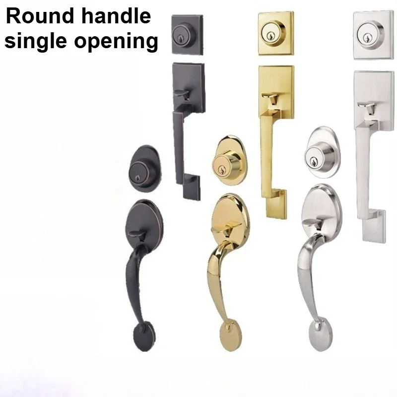 European Double Door Entry Lock ANSI Zinc Alloy Exterior Handle, Heavy Duty Pull for Main Gates/Villa Doors