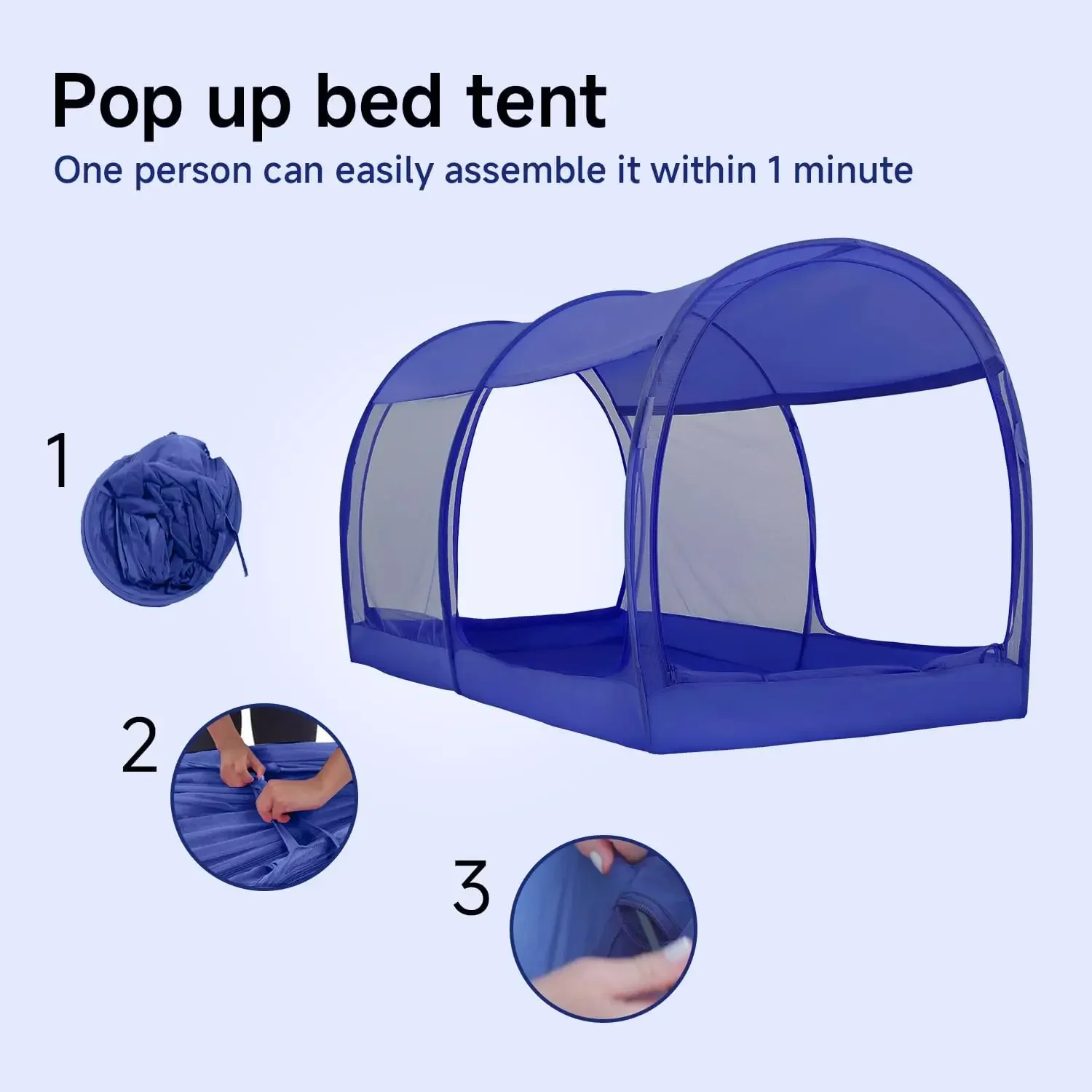 Bed Tent Dream Tents Bed Canopy Shelter Cabin Indoor Privacy Warm Breathable Pop Up Twin Size for Kids and Adult Patent Pending