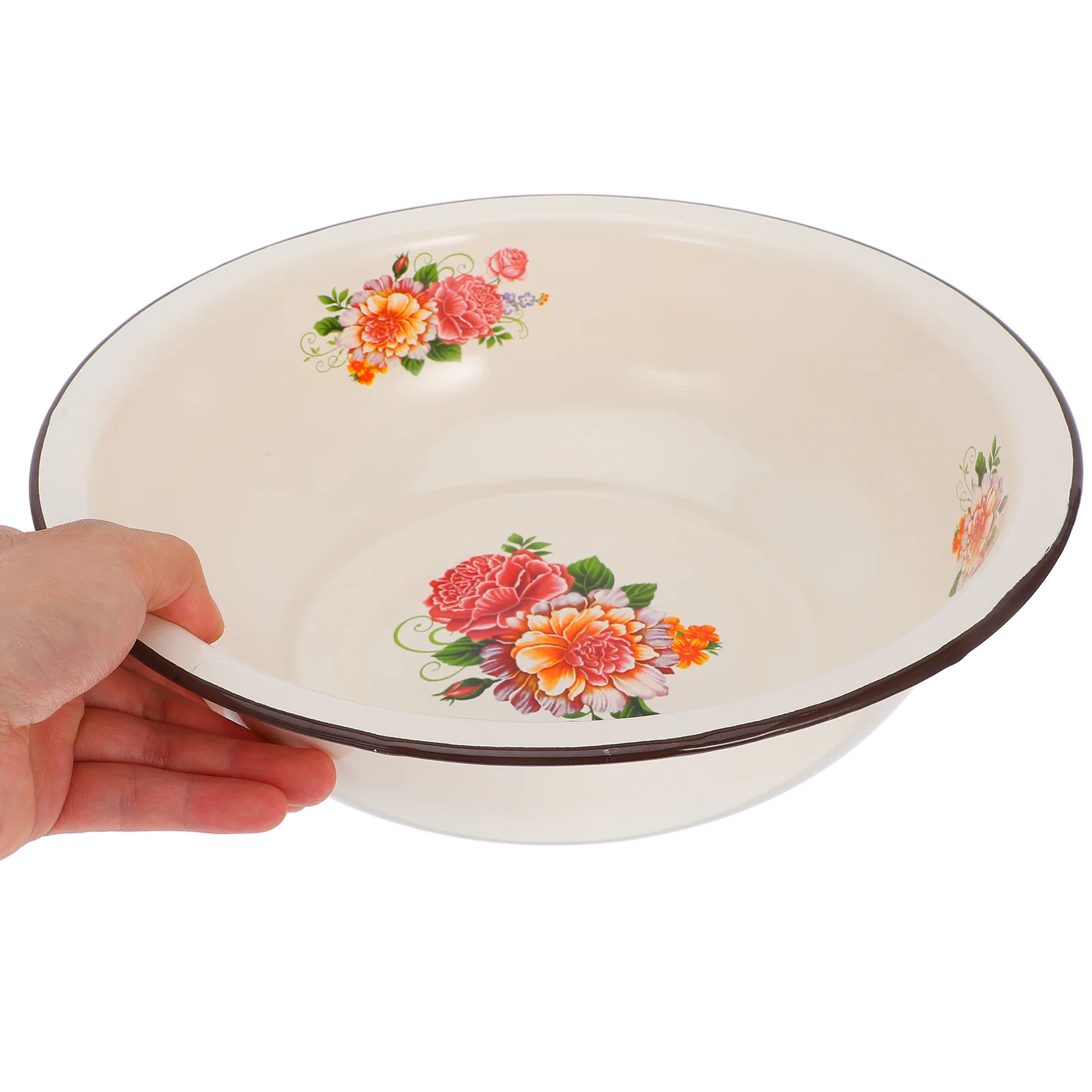 Enamel Basin Large Bowl Mixing Vintage Fruit Enameled Bowls Tray 3000X3000X900CM Sourdough Beige Washing