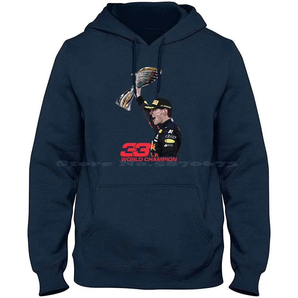 Celebrating Dubai Gp 2021 World Champion With Trophy 100% Cotton Hoodie 33 Dubai Gp Celebration Trending Motorsports