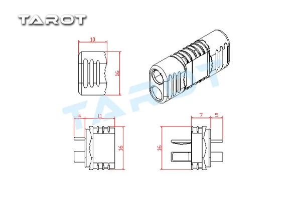 Amass AM-1015E T-plug Connector with Sheath/one set TL2926