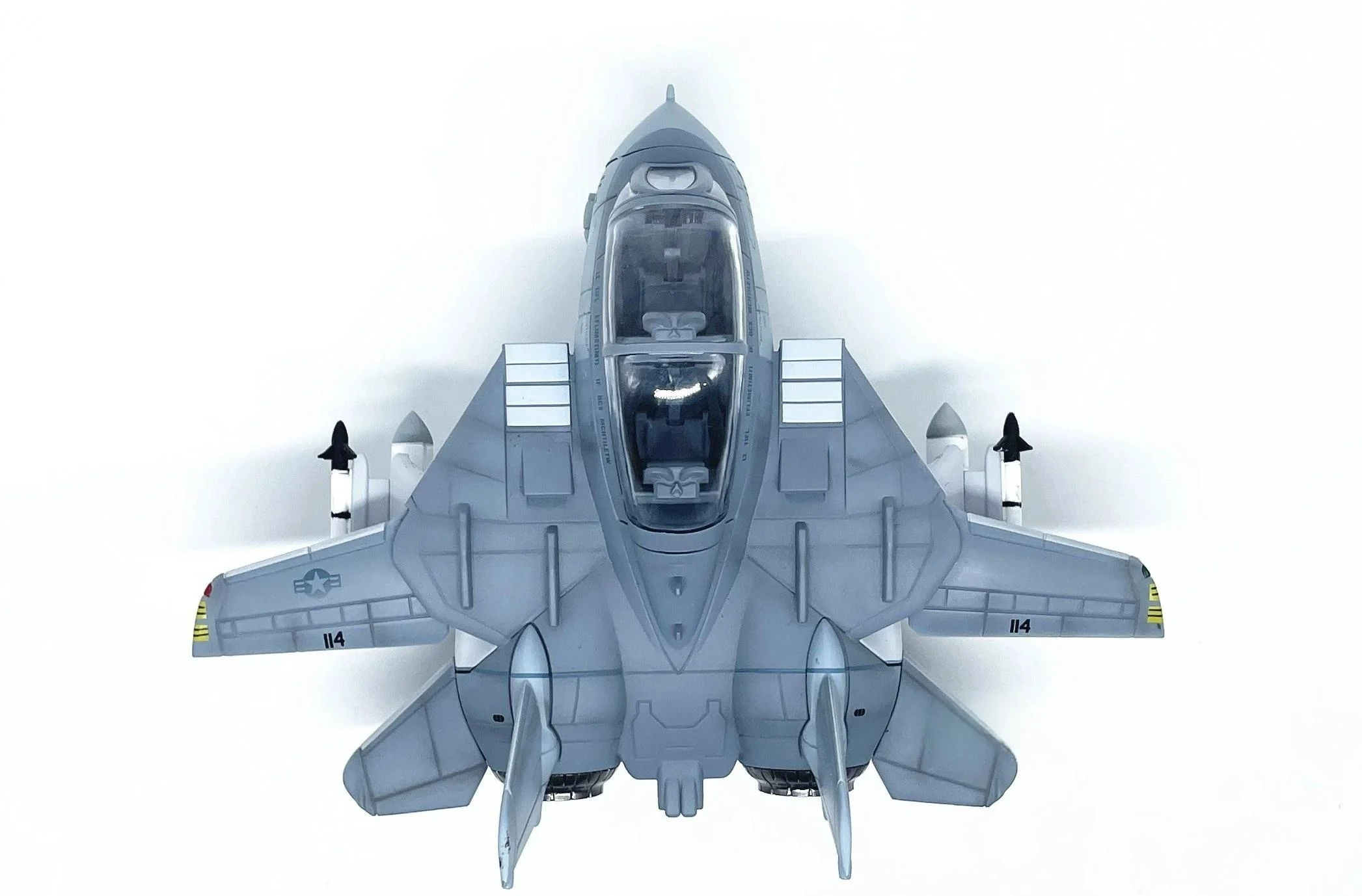 Q-version Variable Wing F14 Tomcat Fighter VF84 Pirate Flag Alloy Airplane Model Ornament Cartoon Style Holiday Gift Collection