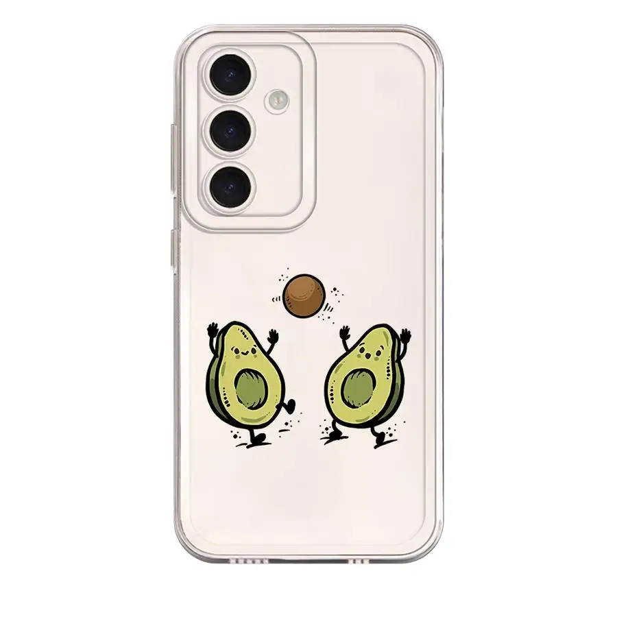 Custodia per telefono con cover trasparente per Samsung Galaxy A56 A52 A50 A03 A73 A06 A50 A51 A31 A02 A55 A72 A05 A71 A04 A54 A53 Avocado unico