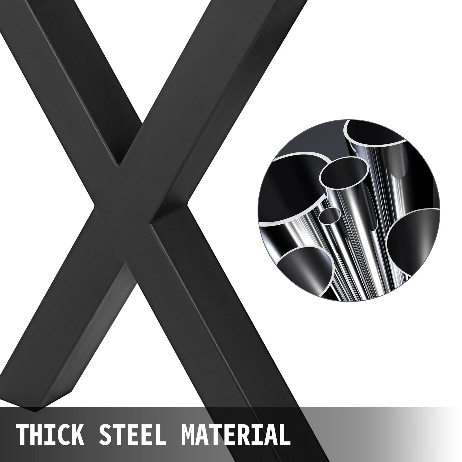 Set of 2 Steel Table Legs, 28\'\'Height 30\'\'Wide Dining Table Legs, Heavy-Duty 3.1\