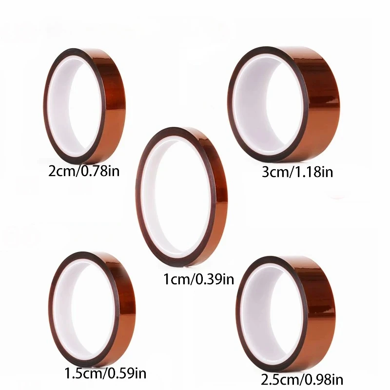 33m Long Gold Finger High Temperature Resistant Tape Polyimide Tape Multi Size Pet Anti Static Lithium Battery Insulation Tape
