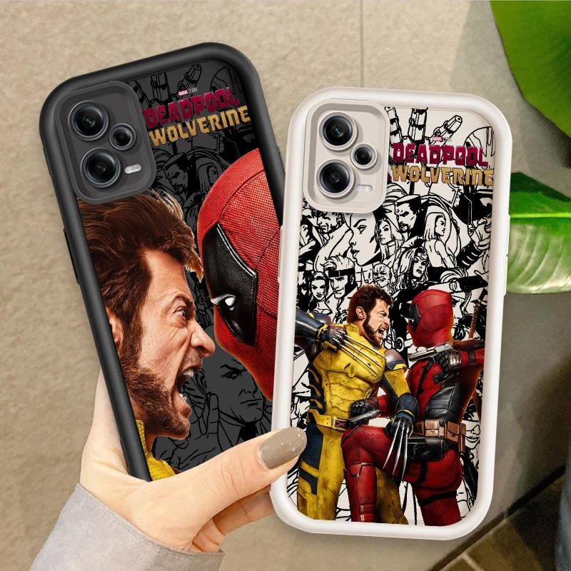 

Deadpool Wolverine Anime For Xiaomi Redmi Note 14 13 13R 12 12R 11 11E 11T 11S Pro Plus 4G 5G Eye Ladder Soft Phone Case Cover