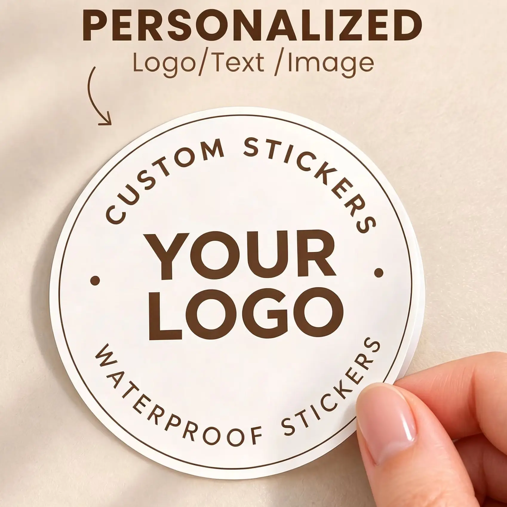 1-768Pcs Round Custom Stickers,Personalized Text Image Labels for Friends,Handmade Packaging,Candle Jar&Keepsake Decor Accents