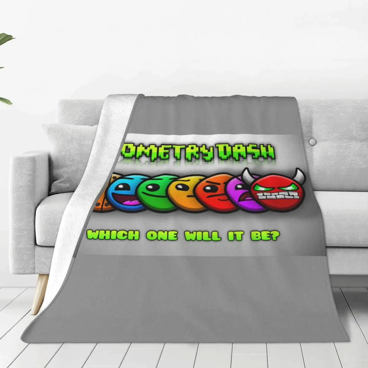 Video Game Geometry Dash Blanket Flannel Super Soft Throw Blanket Sofa Throw Blanket For Bedroom Outdoor Throws Bedspread Quilt