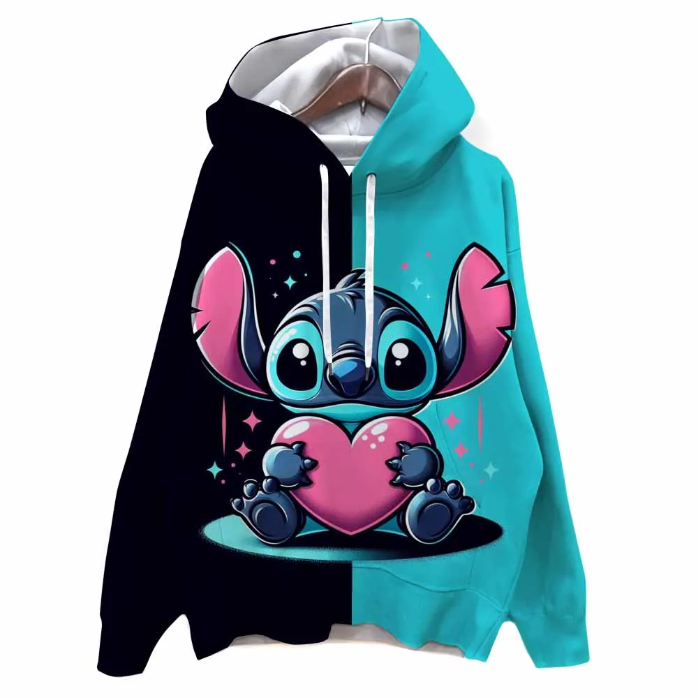 เสื้อฮู้ดดี้ลายดิสนีย์สติทช์แบบพิมพ์ 3 มิติ สำหรับผู้หญิง เสื้อสเวตเชิ้ตมีฮู้ดลำลอง สไตล์สตรีท เสื้อพูลโอเวอร์ Y2K เสื้อแทรคสูท เสื้อโค้ทแบบยูนิเซ็กส์