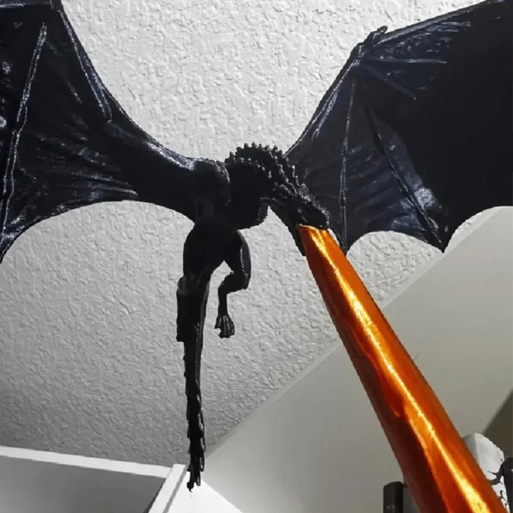 Creative Funny Spray Fire Dragon Bookshelf Ornament Halloween Birthday Gift Home Decoration Dragon Flame Book Decoration