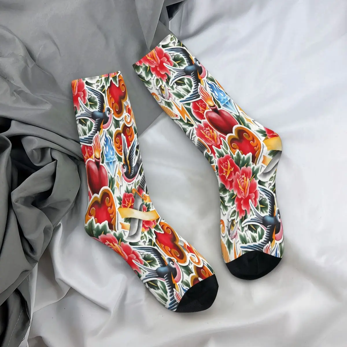 Traditional Tattoo Sock Socks Men Women Polyester Stockings Customizable Design