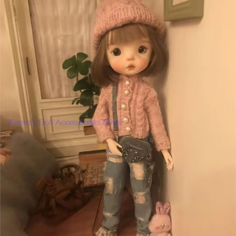 

2 шт. 2026 новый стиль розовый трикотаж + шапка для Blythe/landoudou (подходит для Lulu,ymy24,Ob22,24,26,zone, Jenny)