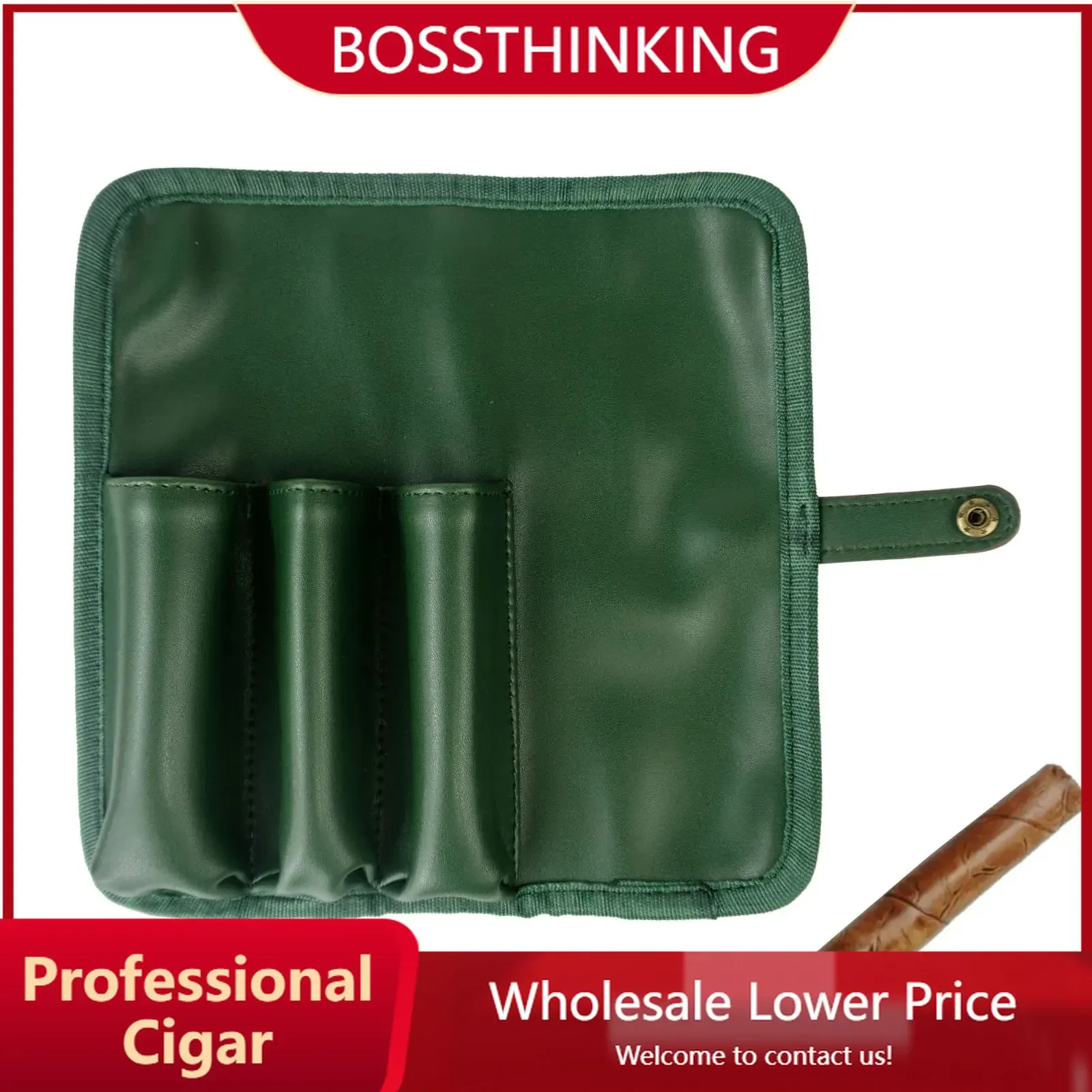 

Cigar Bag Three-Piece Pack Portable Case Tube Creative Travel Cigar Case PU Leather Waterproof Cigar Organizer Holds
