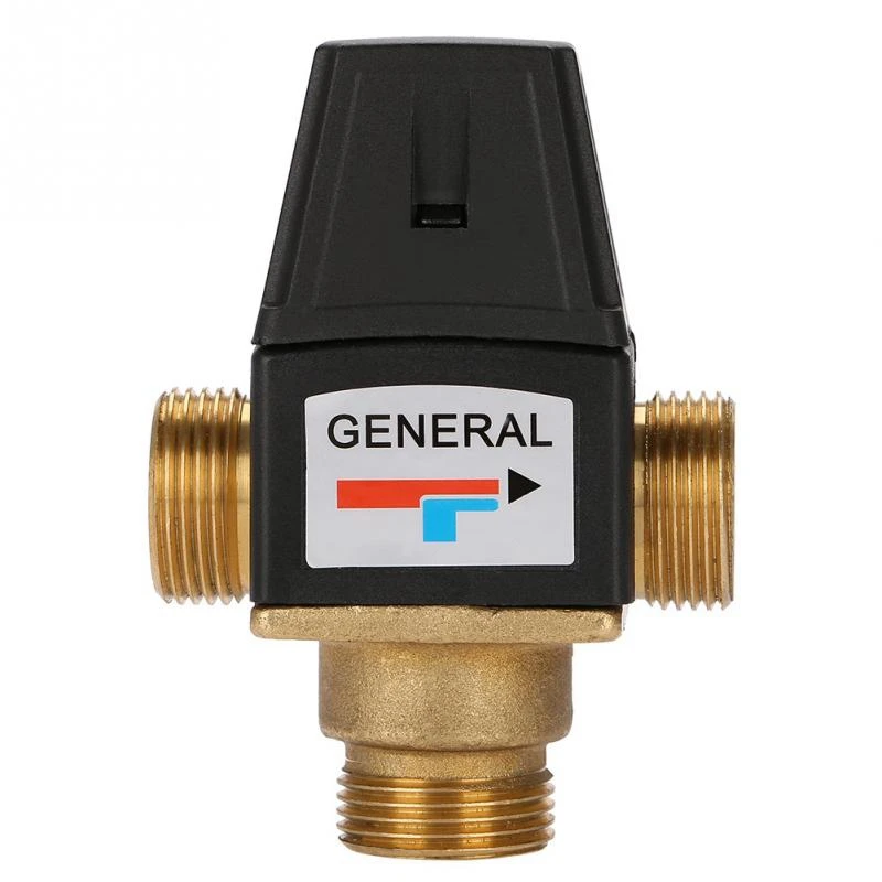 

1 Pcs 3 Way External Thread Brass Thermostatic Mixing Valve Solar Water Heater Thermostatic Valve