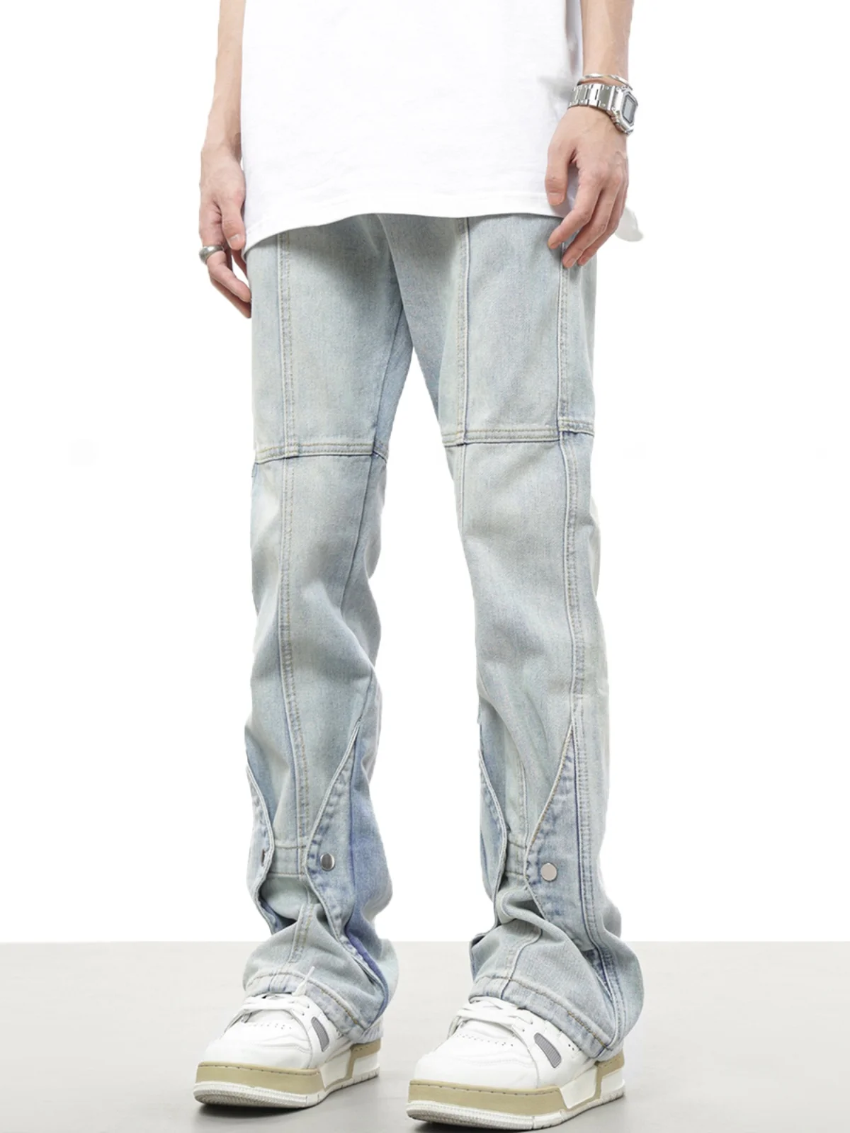 

RedEye High Street Straight American Jeans Men's Trendy Blue Vintage Street Pants Youthful Casual Loose Fit Long Trousers