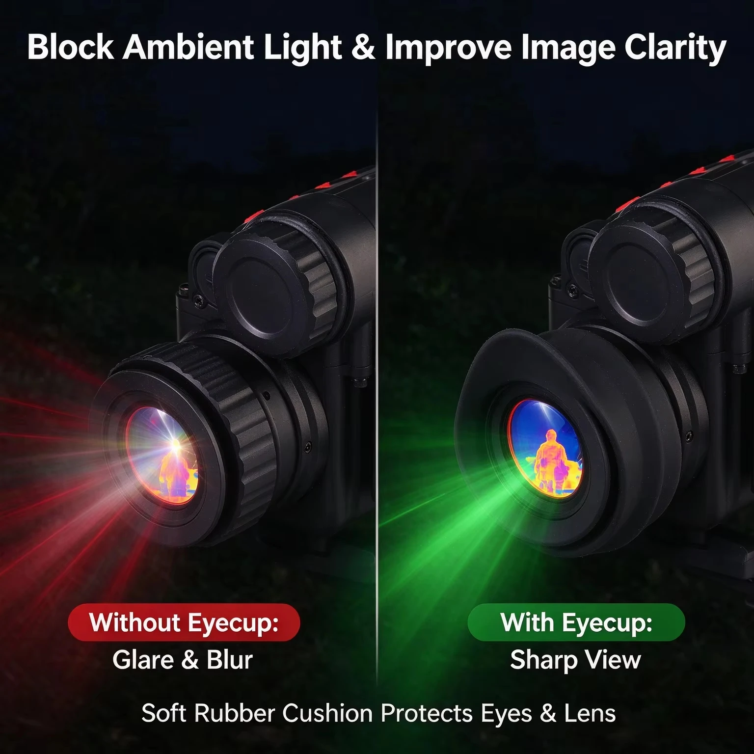 ZIYOUHU Light Blocking Rubber Eye Mask for Night Vision Thermal Imaging, Universal Outdoor Equipment Accessory