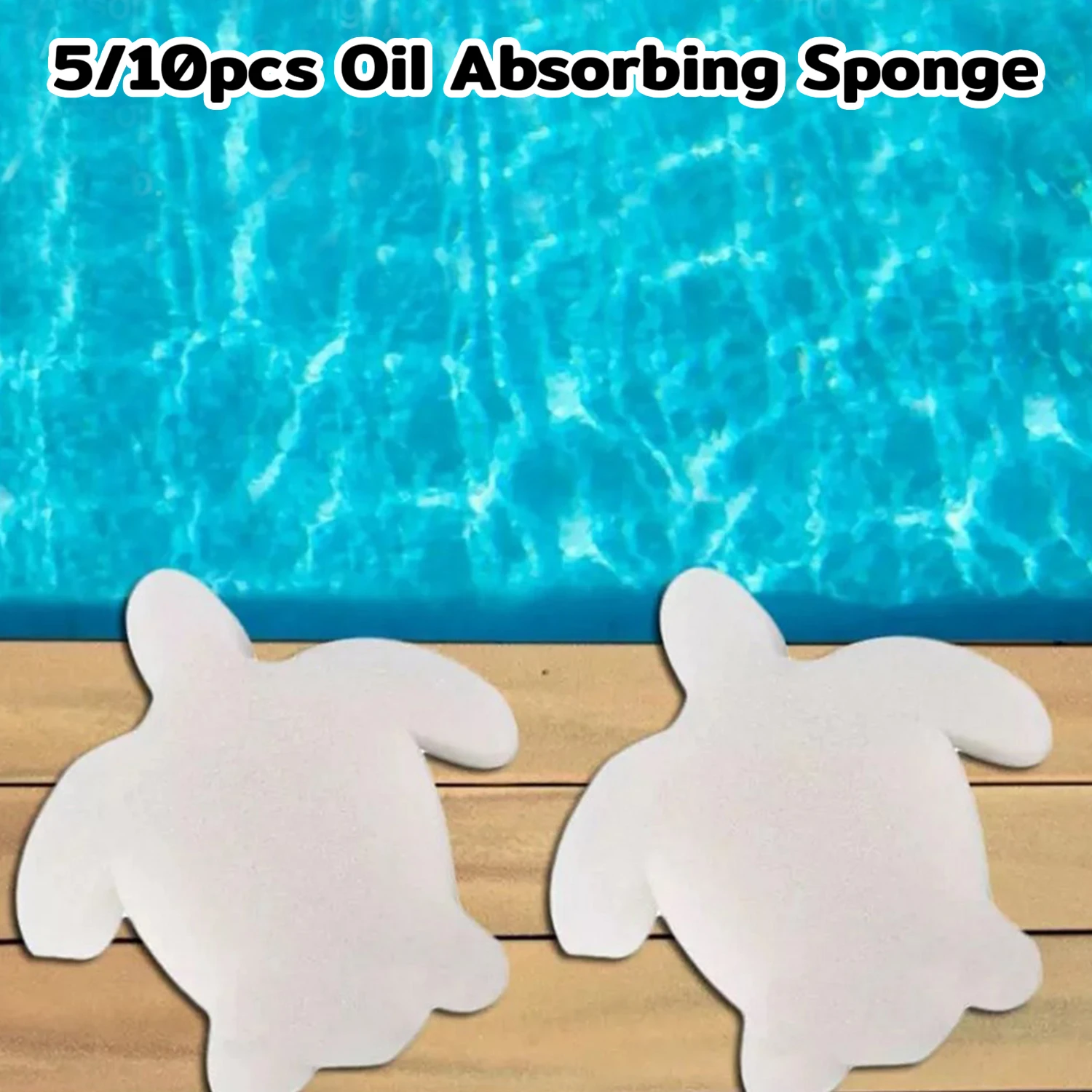 5/10pcs Oil Absorbing Scum Sponge White Floating Spa Sponge Turtle Oil Absorbing Hot Tub Skimmer Scum Absorber Cleaners