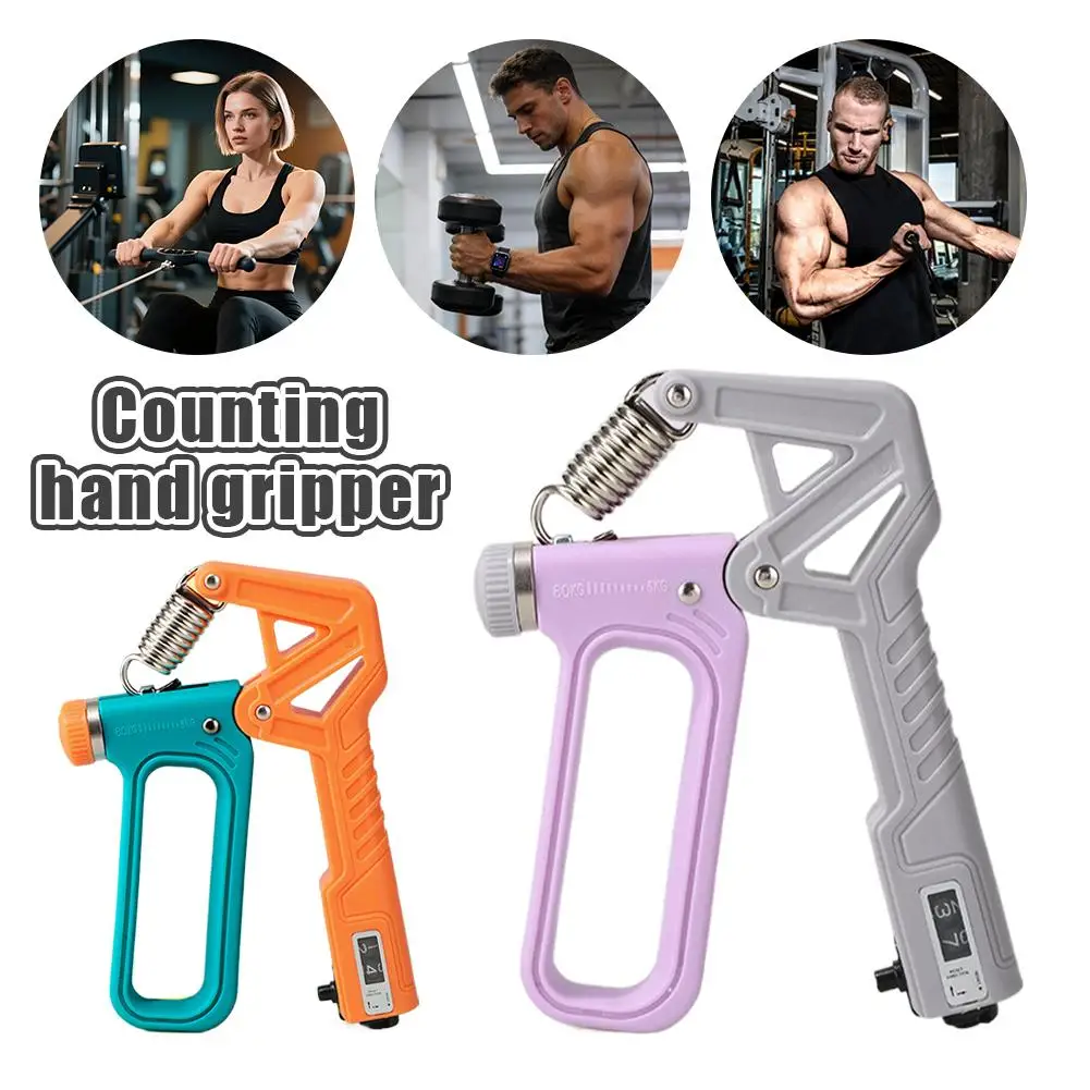 Verstellbarer Handtrainer 5-100kg mit Elektronischem Zähler, Muskelregeneration Griffstärker, Langlebiges Feder-Trainingsgerät für Fitness