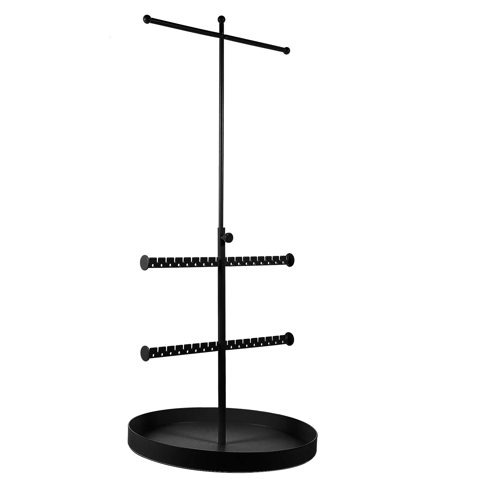 

Iron Jewelry Display Stand Necklace Bracelet Ring Organizer Telescopic Multi-Use Earring Tray for Tabletop Home Decoration