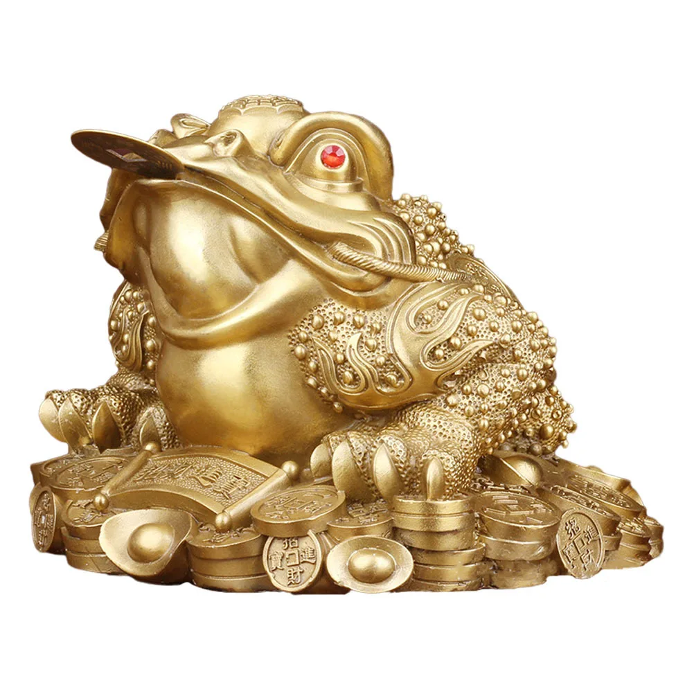 

Copper Desktop Decoration Small Toad For Home Office Desk Wealth Frog Ornament Animal Statue Decor