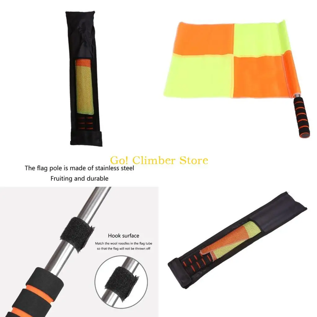 

Q84C 2 Pcs Lightweight Soccer Referee Flags Checkered Linesman Flags with Bag Durable