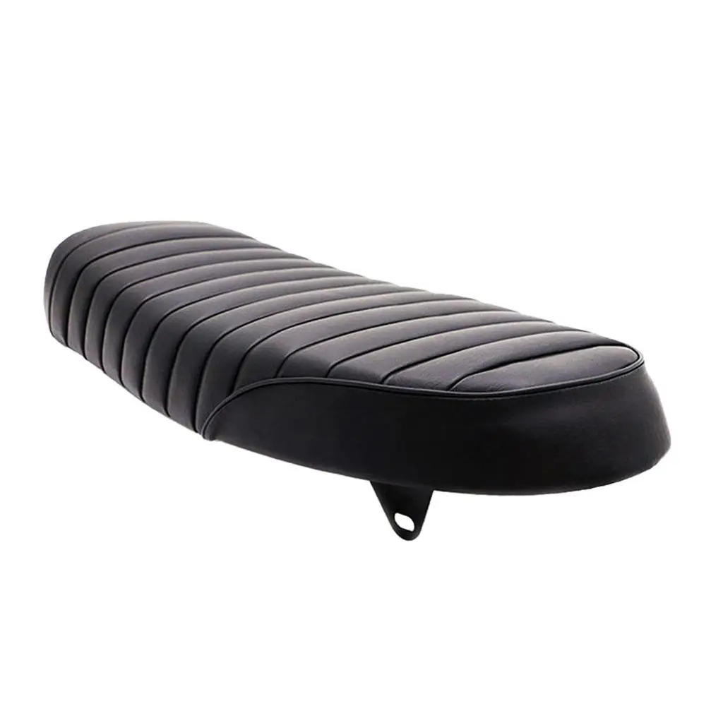 PU Leather Flat Brat Café Racer Seat Vintage Style Motorcycle Cushion Saddle for Honda CB550 CB750 Custom Accessories