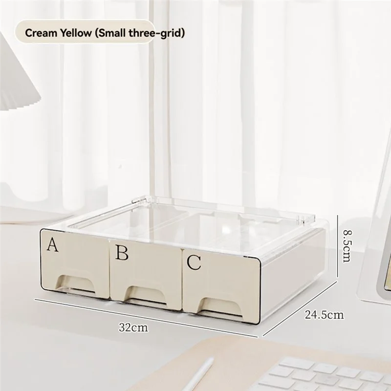 

ABUL-Multifunctional Desktop Cosmetic Storage Box High-End Feel Dust-Proof Drawer Transparent Storage Box Large Capacity