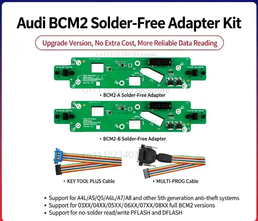 For Add Key and All Key Lost Solution Work with Key Tool Plus Pad and VVDI2，Xhorse BCM2 Audi Solder-Free Adapter