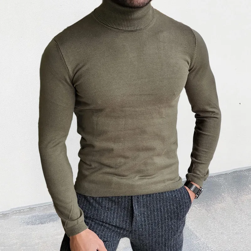 

Fall/Winter 2023 New Turtleneck Sweater Slim Fit Pullover Bottom Sweater Muscle Mens Sweater