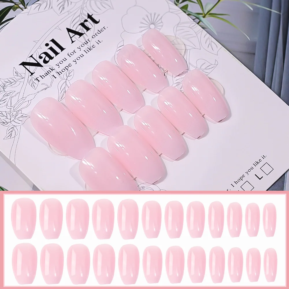 

24pcs Gradient Nude Pink Press On False Nails Square Elegant French Wearable Fake Nail Tips Full Cover Wedding Fake Nail Patches