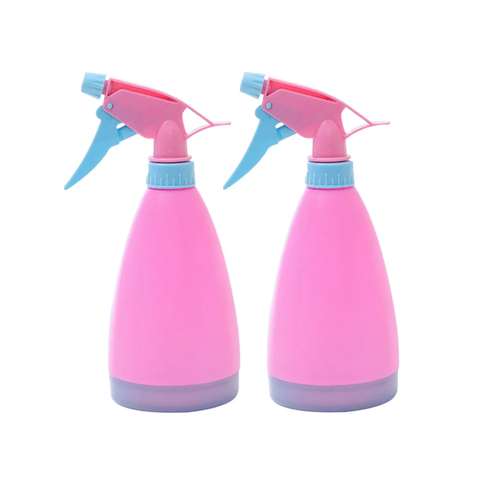 2Pcs Hand Press Watering Pot Premium PP Candy Color Adjustable Nozzle Spray Bottle for Indoor Outdoor Spray Bottle