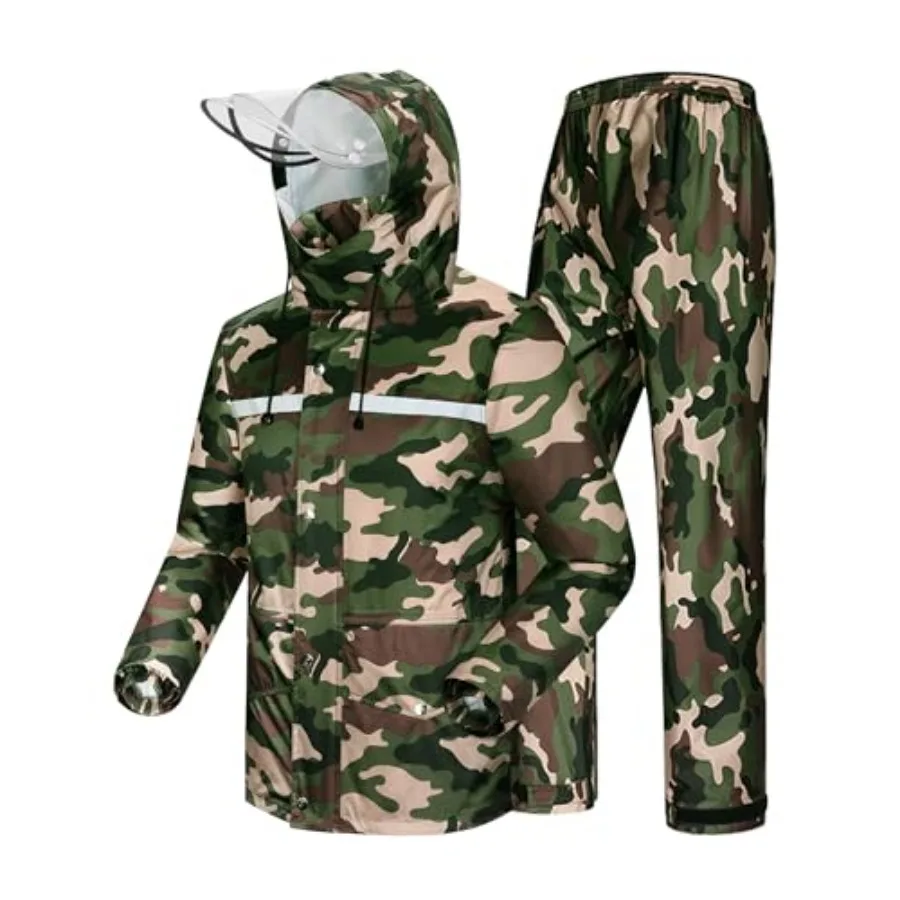 

iCreek Rain Suit Waterproof Jacket and Pants Hi Vis Raincoat for Men and Women Reflective Outdoor for All-Sport Work