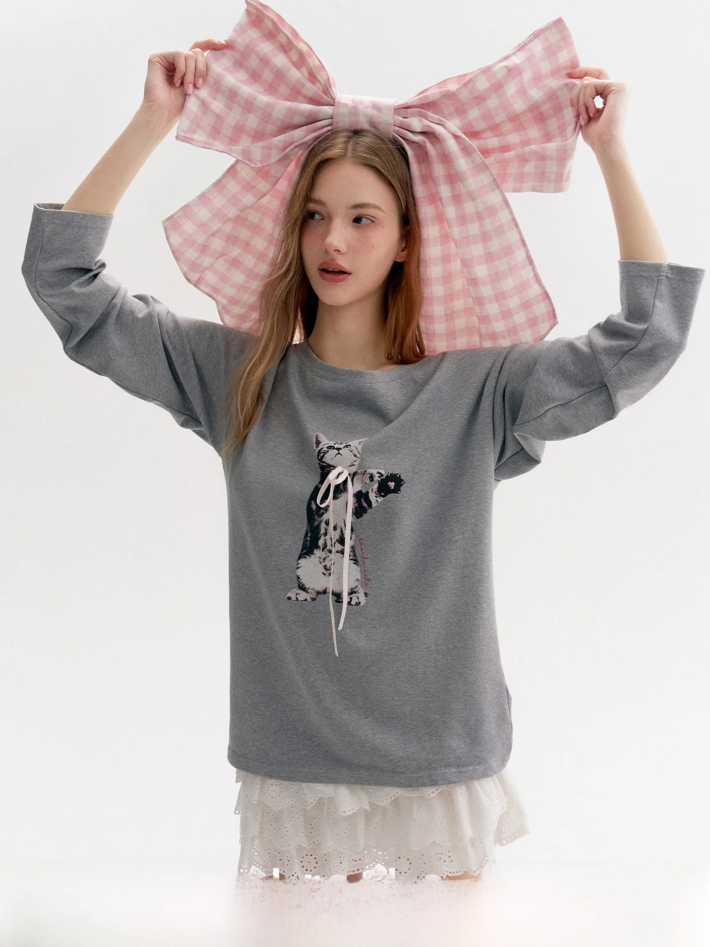 

Kroche Wang Chu Rans Long Sve Cotton Print Asymmetrical oulder T-irt Women's Casual Loose Fit Summer Top