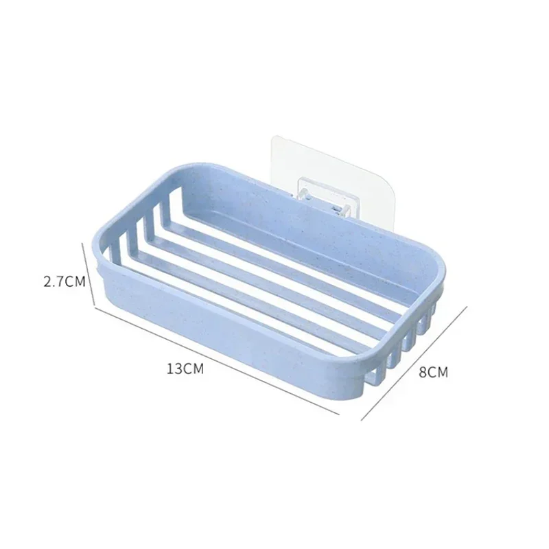 Wall Mounted Double Layer Soap Dish Holder Punch-Free Drawer Draining Holder Kitchen Sponge Storage Box Bathroom Organizer Rack