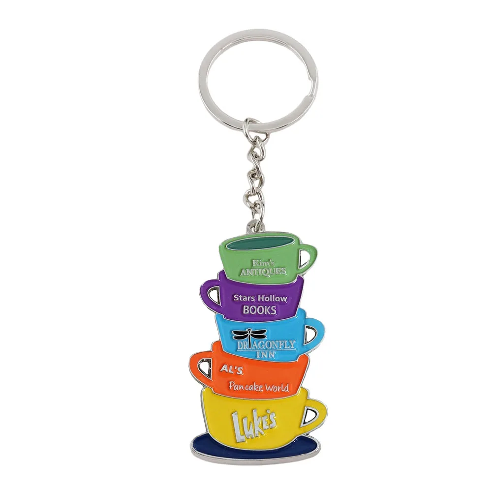 TV series Gilmore Girls mug keyring Kim's Antiques Stars Hollow Books Dragonfly Inn Al's Pancake Luke's keychain Pendant accesso