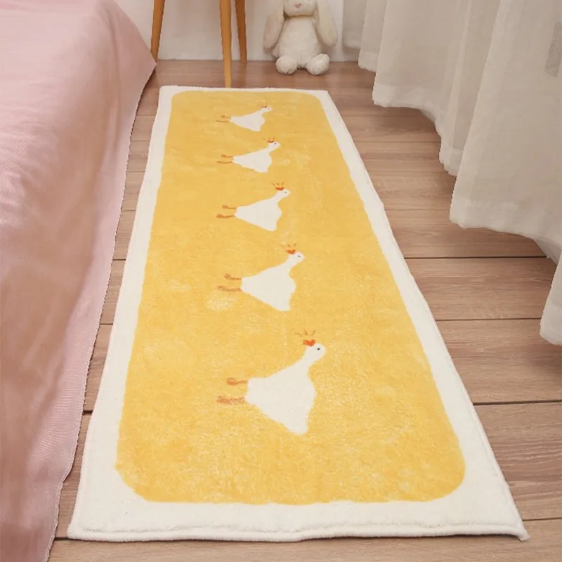 Yellow Rug with Cute Duck Design  Bedside Rug  Long Rug  Soft Rug  Christmas Gift The Perfect Choice for Stylish