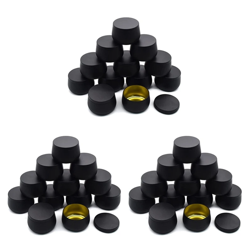 AAAG-4 Oz Candle Tin, 36Pcs Candle Containers For Making Candles, Empty Candle Tins With Lids In Bulk, Candle Jars Black